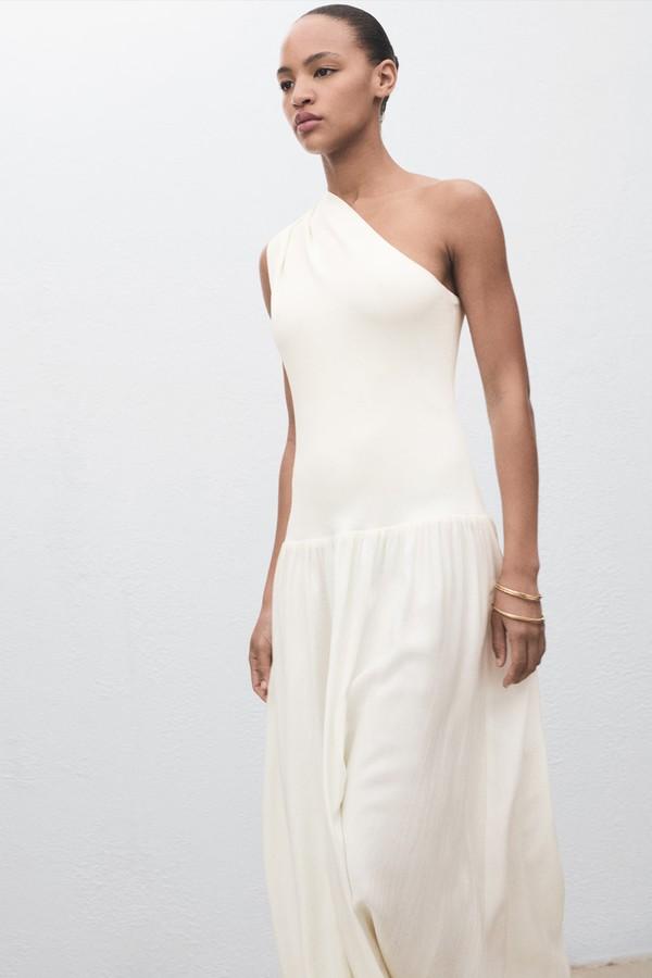 Asymmetrical Combined Knitted Dress