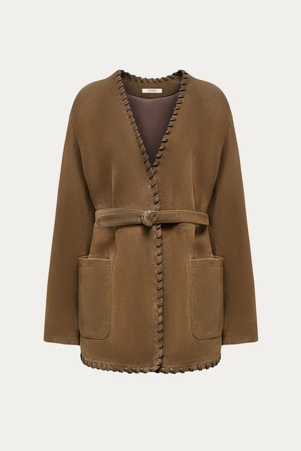 Leather Trim Suede Jacket from 12 Storeez