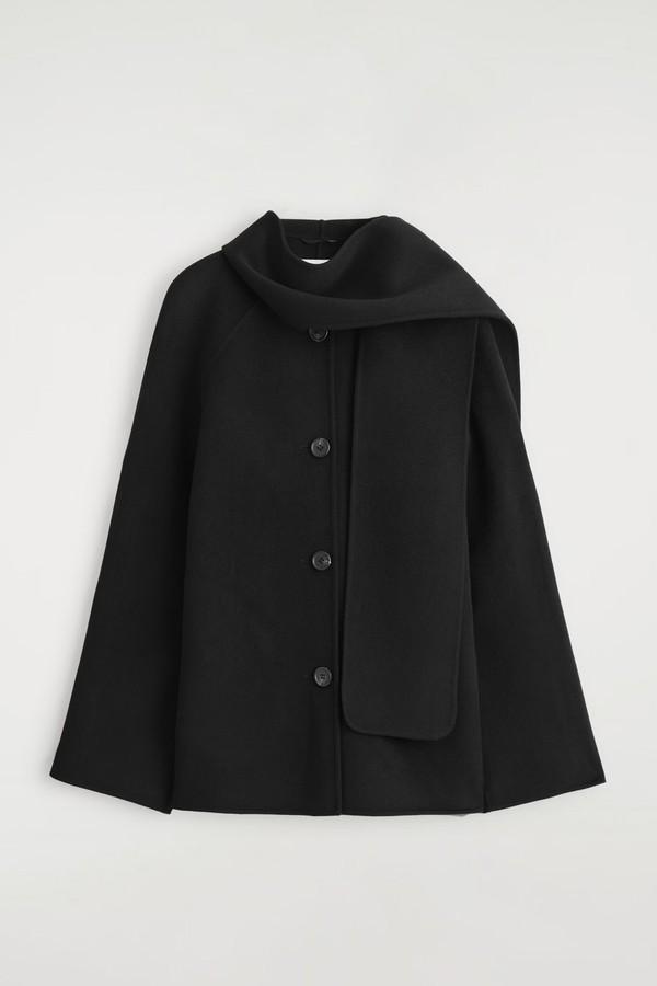 Double-Faced Wool Scarf Jacket