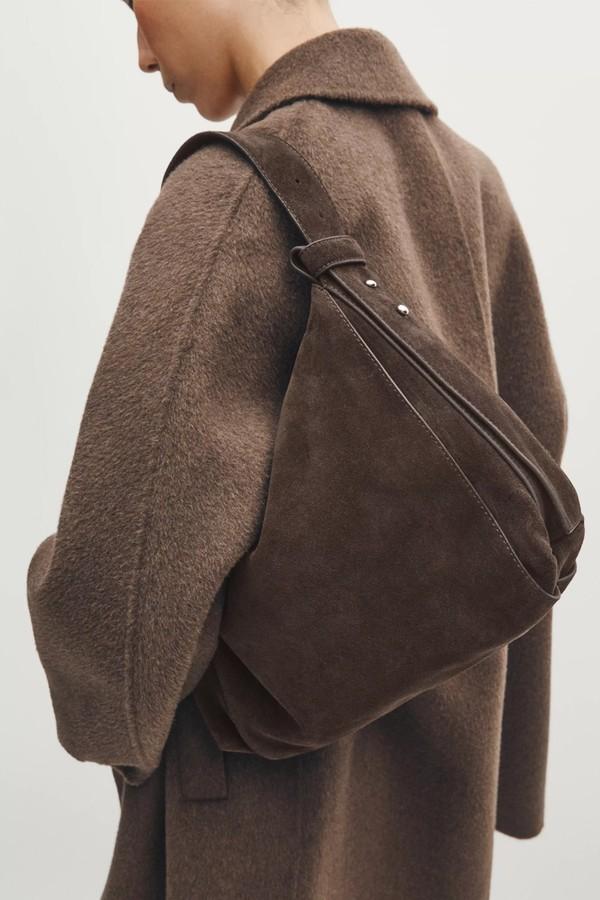 Large Split Leather Shoulder Bag from Massimo Dutti