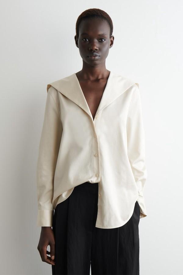 Sailor-Collar Cotton Shirt