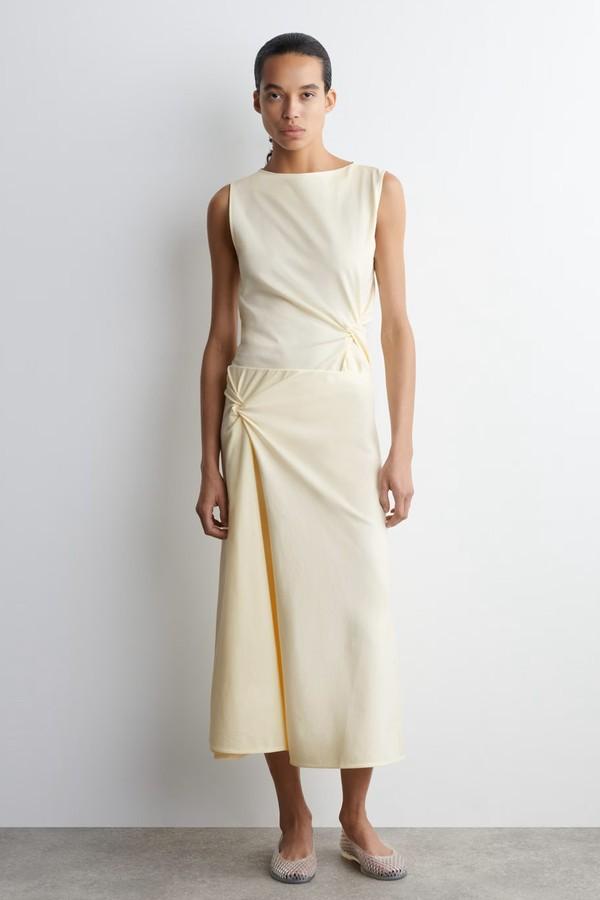 Twist-Detail Midi Skirt