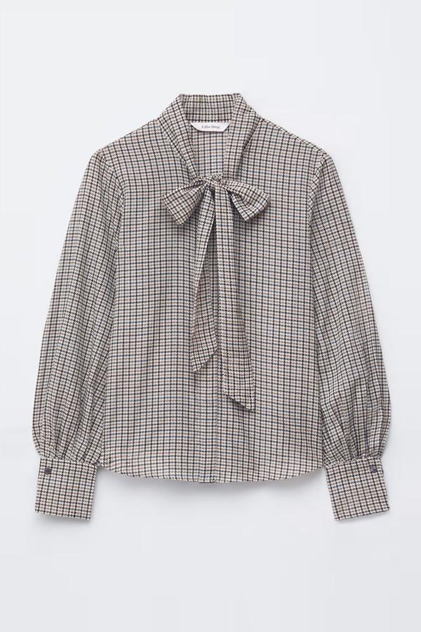 Silk-Blend Bow-Detail Blouse