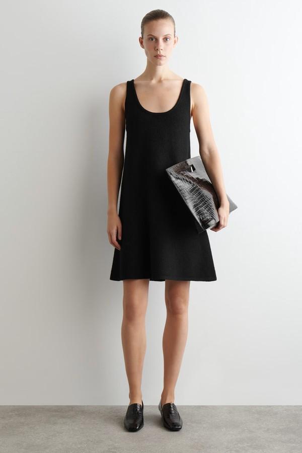 Boiled-Wool A-Line Mini Dress