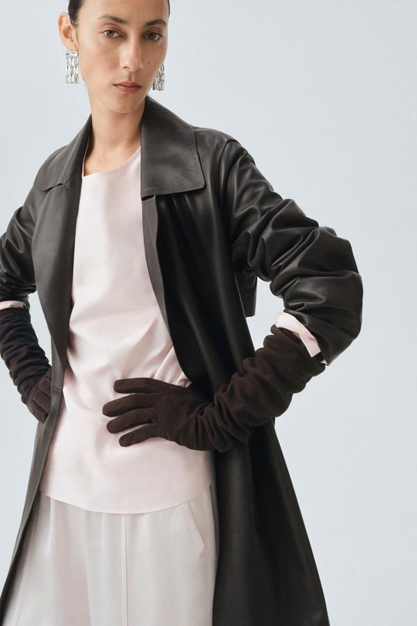 100% Suede Long Gloves from Mango