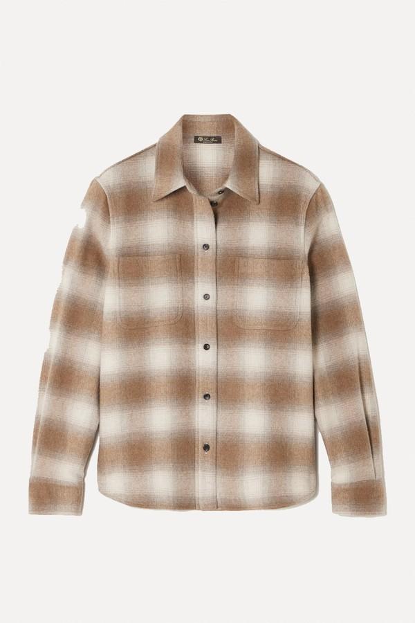Checked Wool & Cashmere-Blend Flannel Shirt from Loro Piana