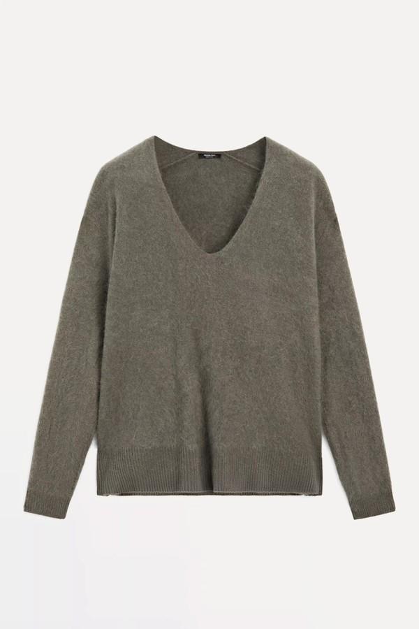 Wool & Cashmere V-Neck Knit Sweater