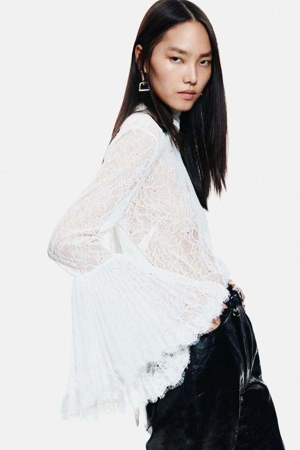 Trumpet-Sleeved Lace Blouse from H&M