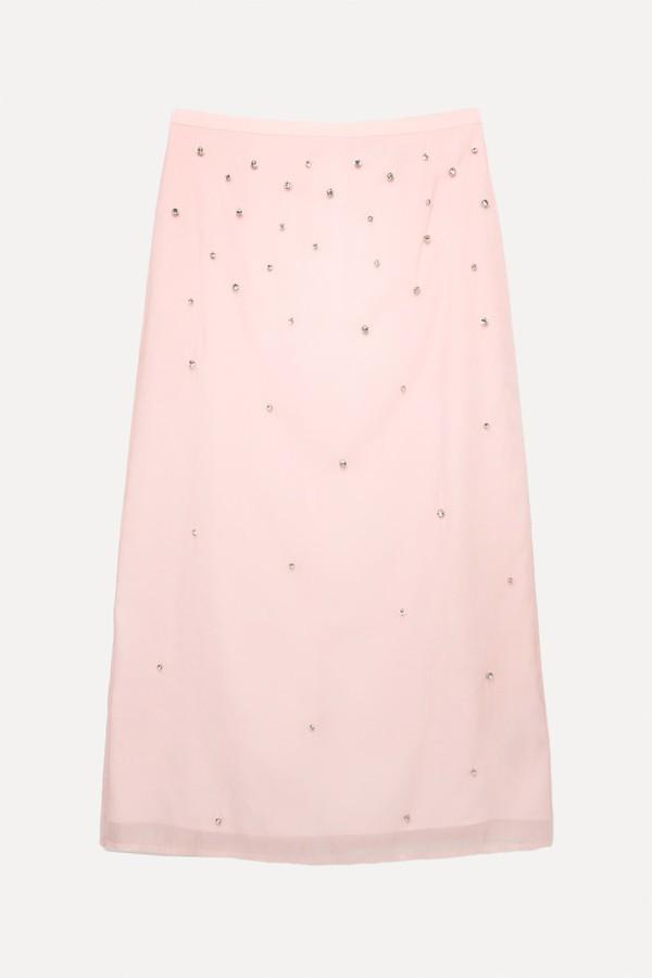 Embellished Midi A-Line Skirt from Marks & Spencer