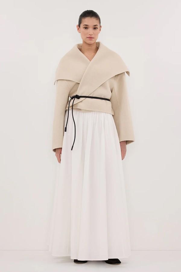 Lucia Cropped Wool Blend Trench Coat from Dissh