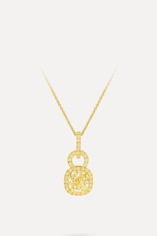 Icon 8 Cushion Yellow Diamond Pendant