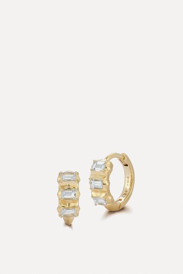 Vanguard Small Hoops With Diamond