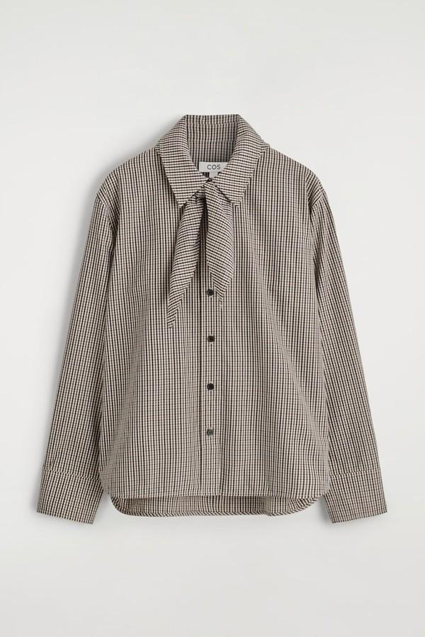 Checked Scarf-Detail Shirt from COS