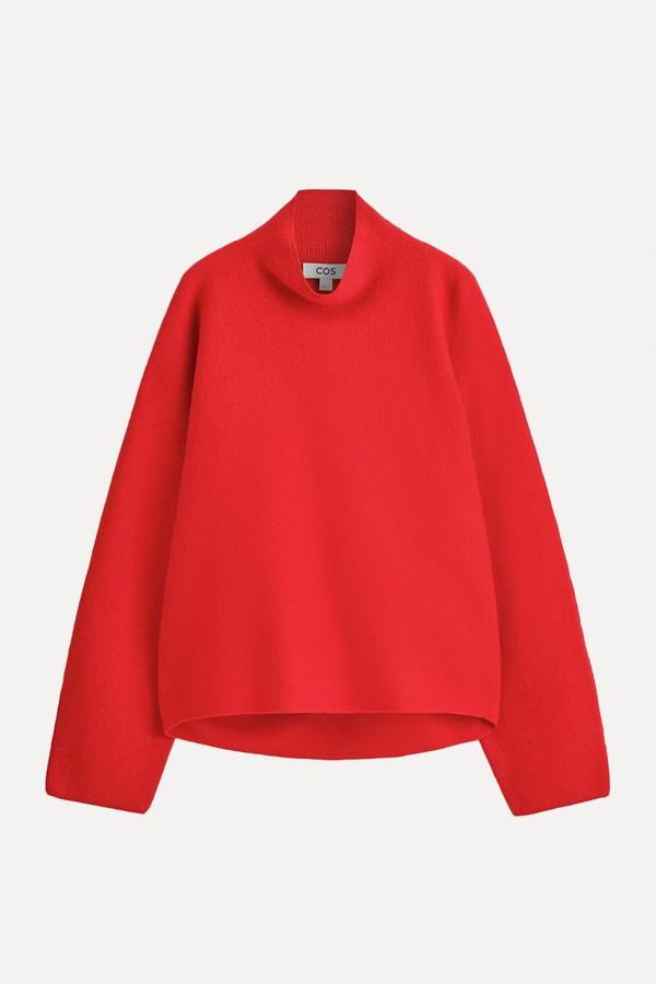 Boiled-Wool Funnel-Neck Jumper from  COS