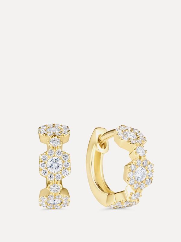 Triolette Hexagon Diamond Hoops*