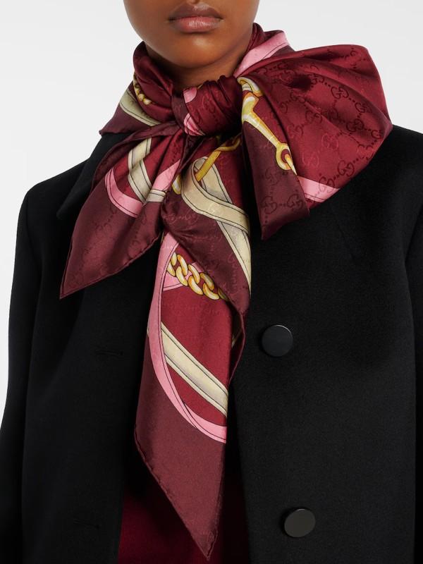Horsebit Silk Jacquard Scarf