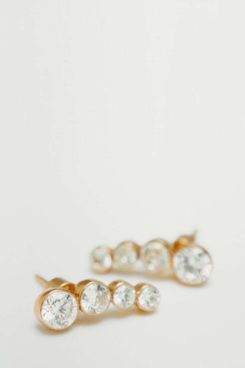Rhinestone-Encrusted Climber Earrings from Massimo Dutti