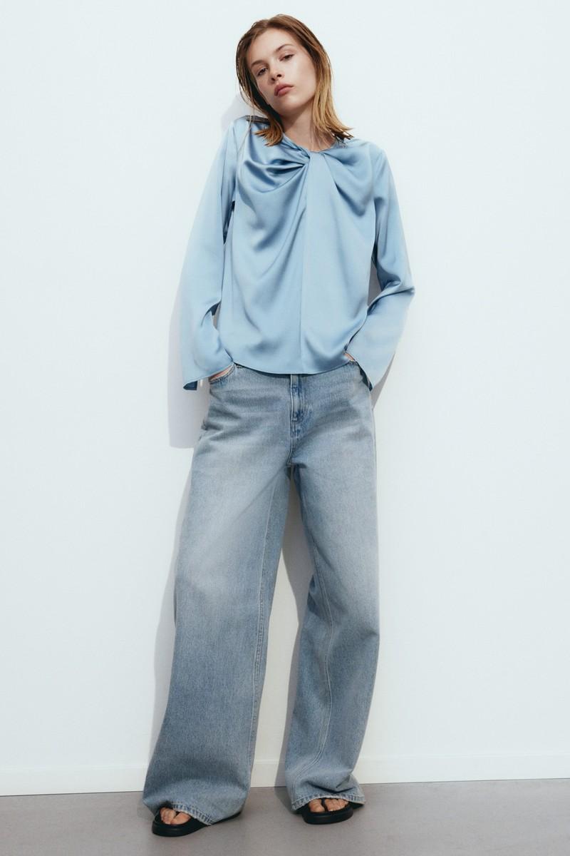 Twist-Detail Satin Blouse, AED 139 