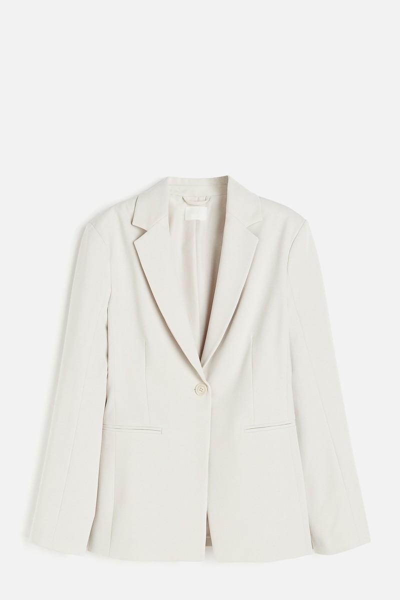 Tapered-Waist Twill Blazer