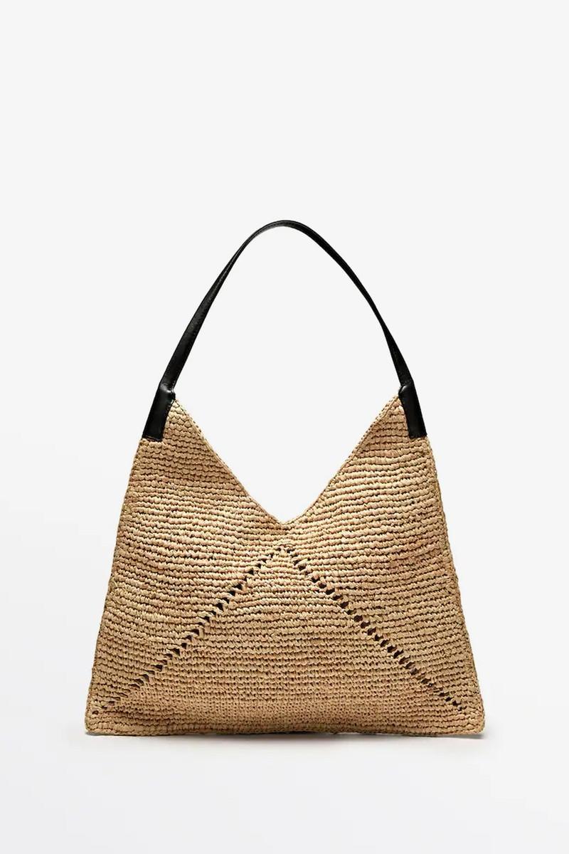 Raffia Flat Shopper Bag from Massimo Dutti