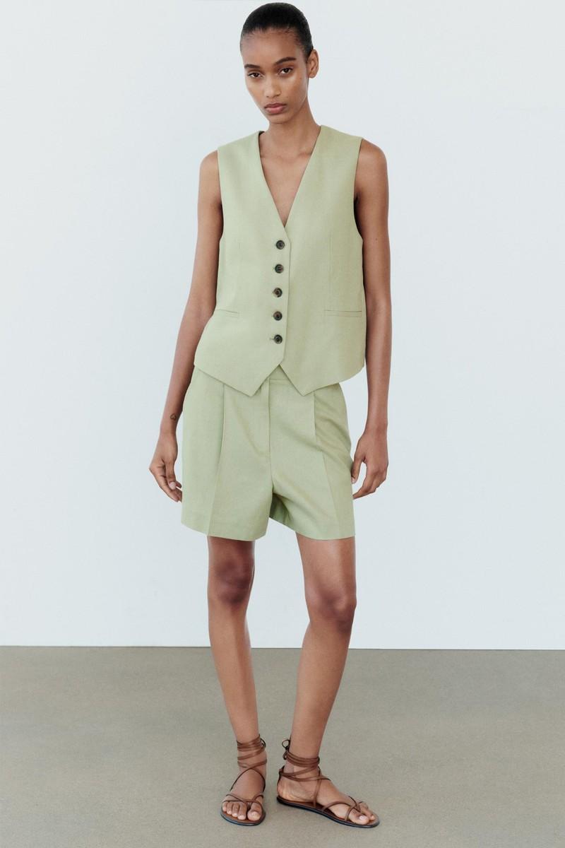 Tailored Linen Blend Waistcoat from Zara