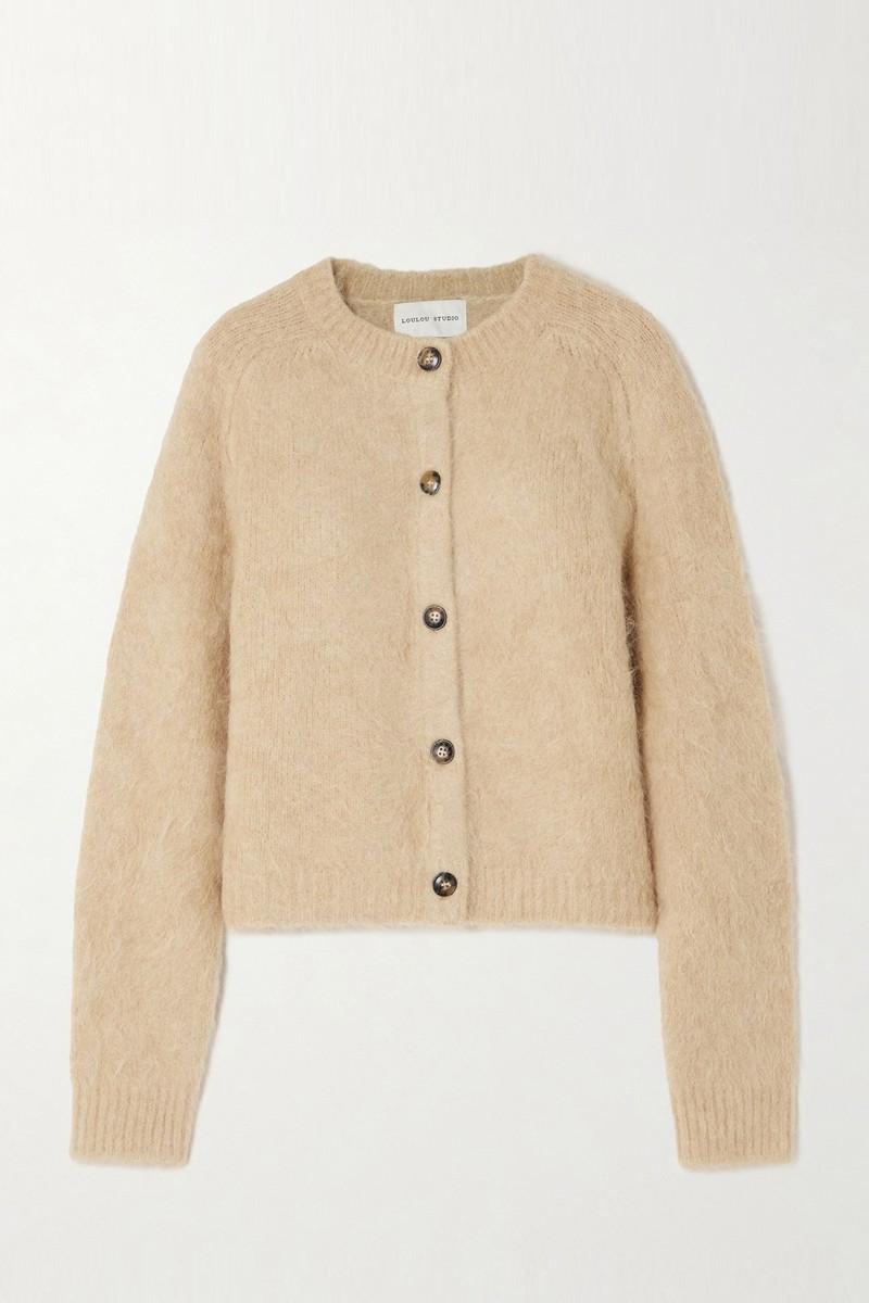 Arsen Brushed Alpaca-Blend Cardigan from LouLou Studio