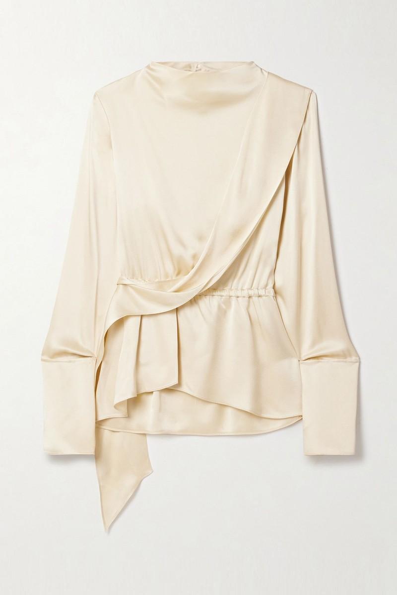 Terry Draped Satin Blouse from Liberowe X Vanguard