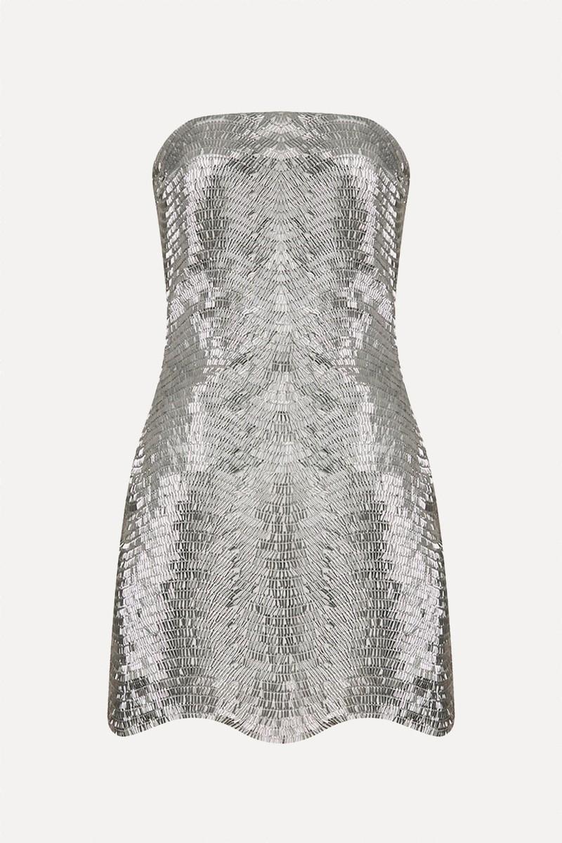 Moss Strapless Sequined Mini Dress from ILA.