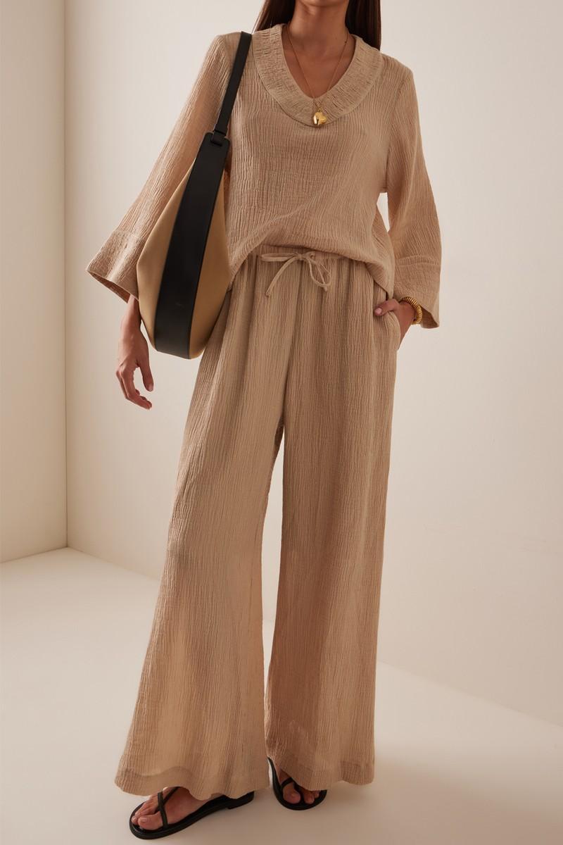 Clorella Ramie-Cotton Wide-Leg Pants from By Malene Birger