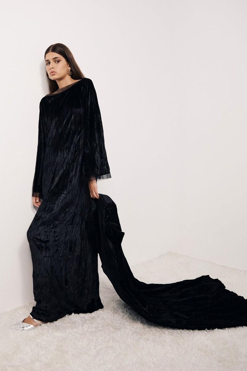 Crushed Velvet Full length Blazer from Bazza Alzouman