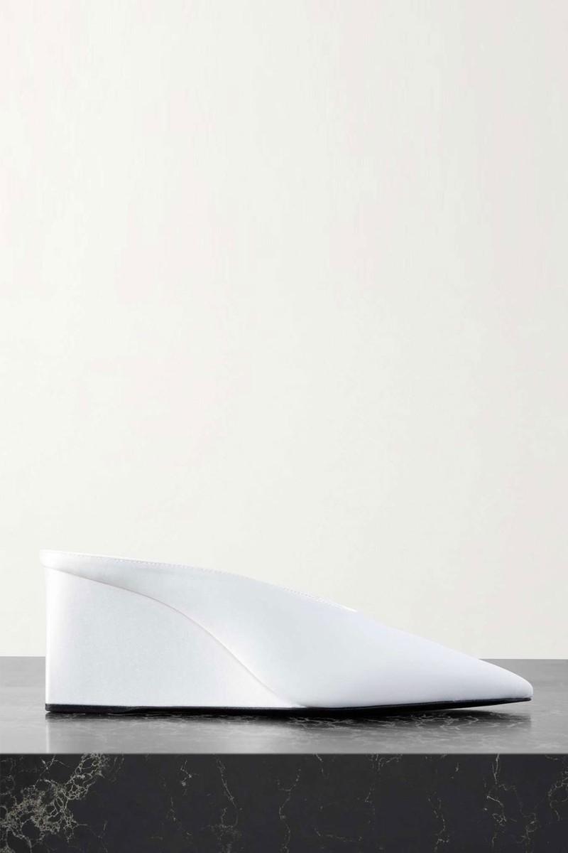 Satin Point-Toe Wedge Mules from Alaïa
