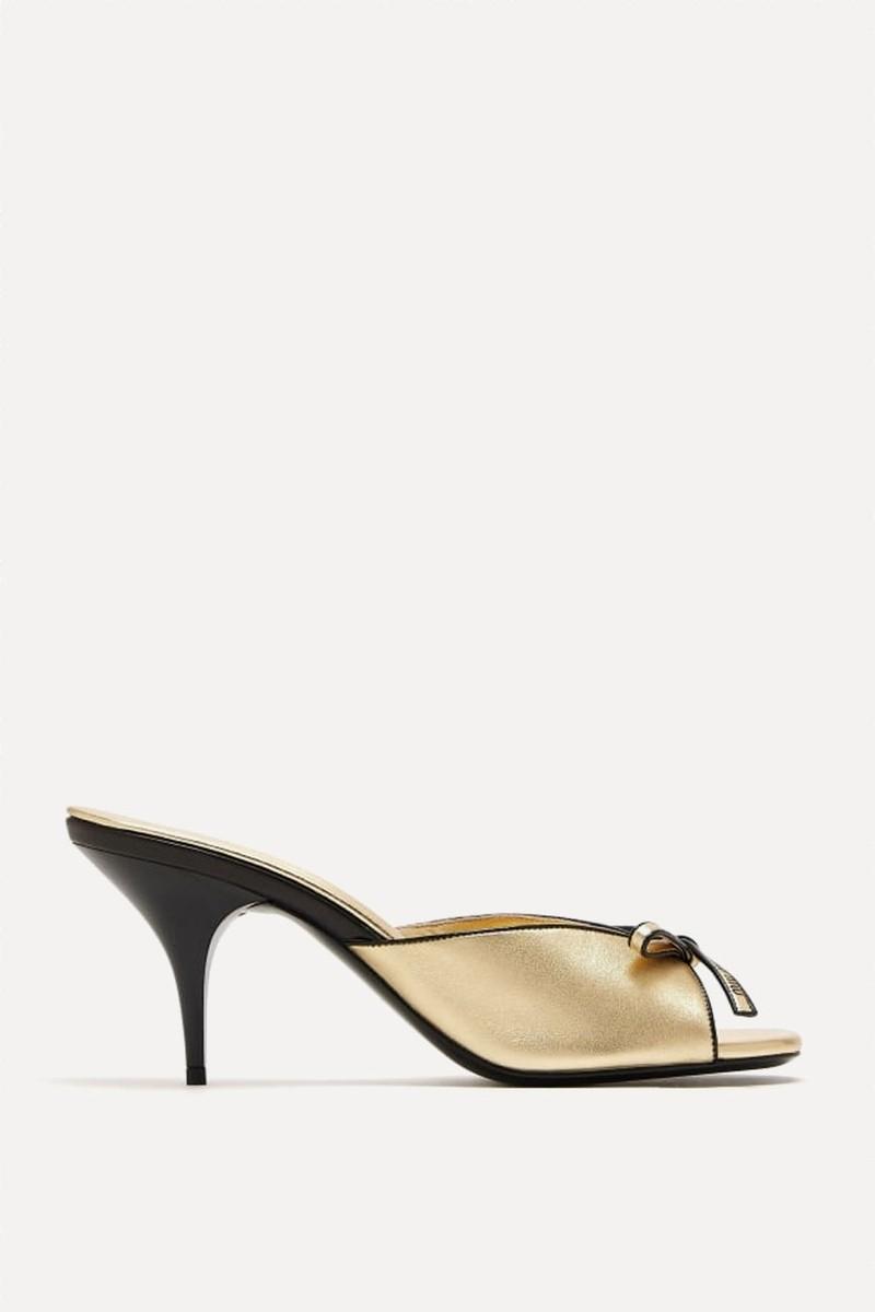 Mordoré Nappa Leather Bow Sandals from Miu Miu