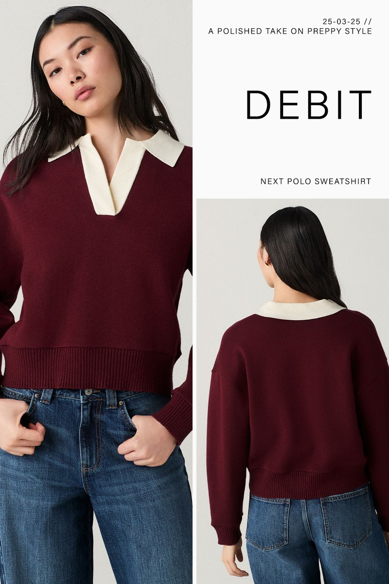 Collared Button Down Polo Sweatshirt from Next