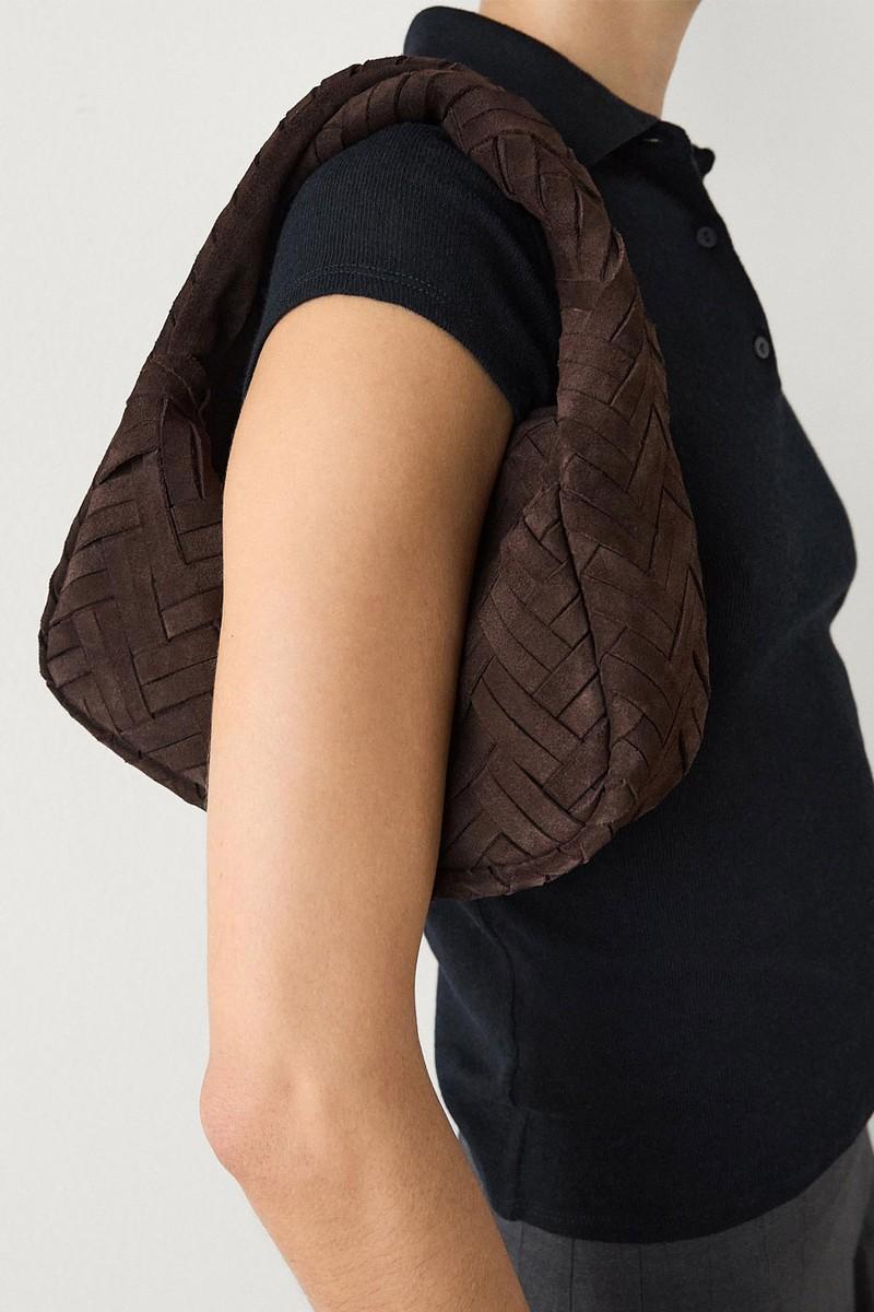 Split Suede Braided Handbag from Massimo Dutti