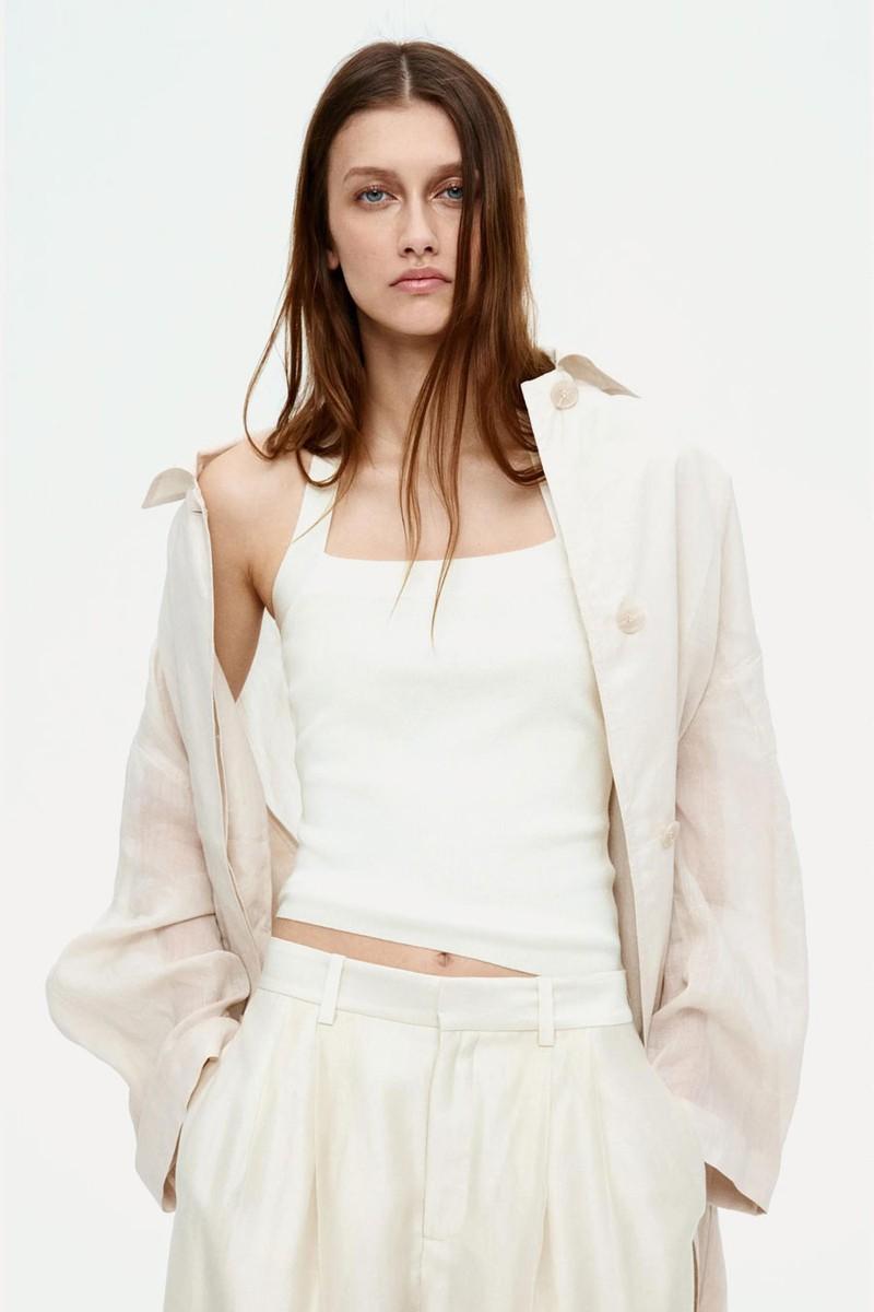 Fine-Knit Halterneck Top