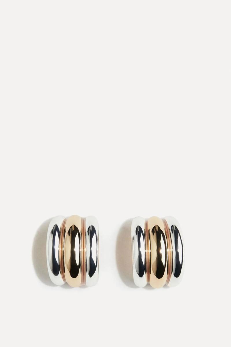 Two-Toned Hoop Earrings