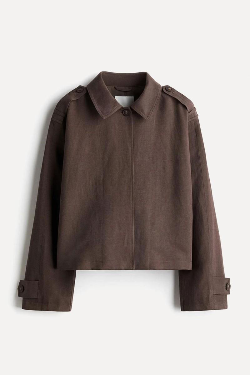 Oversized Linen-Blend Jacket