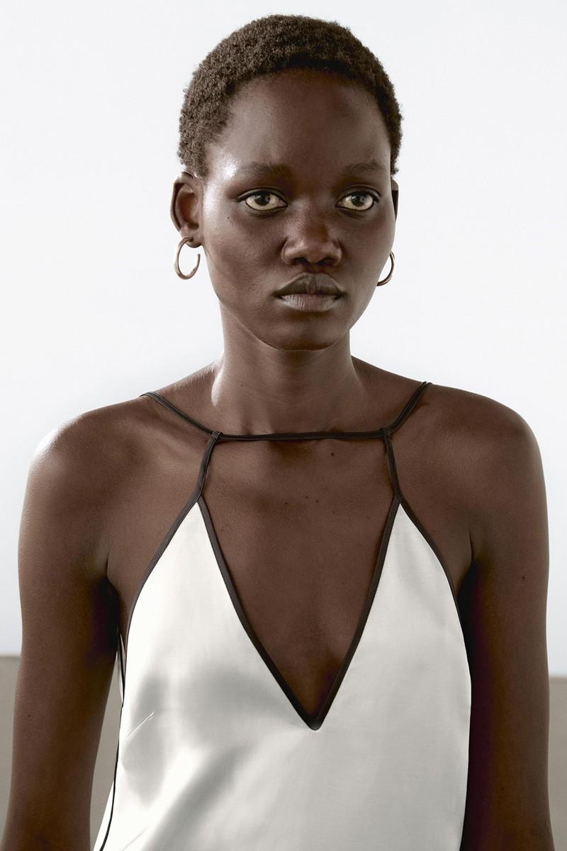 Satin Halter Top With Trims from Massimo Dutti