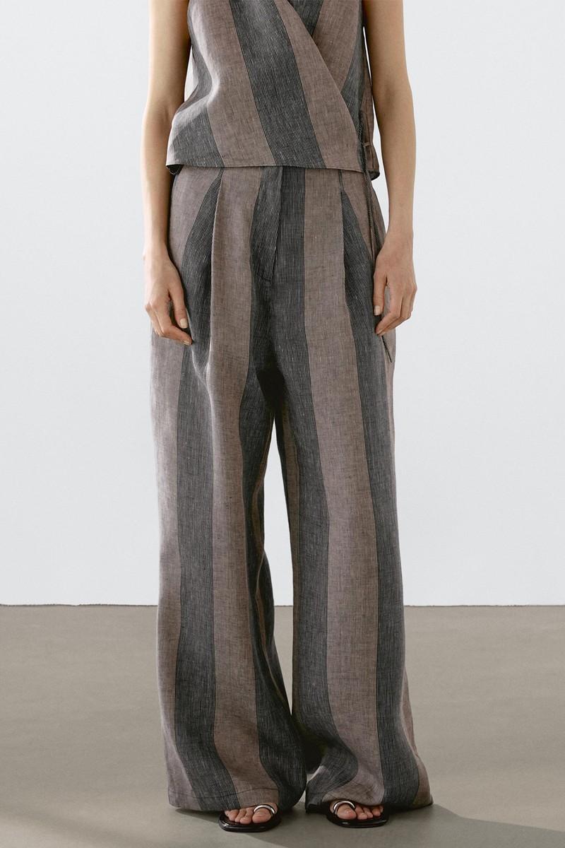 Palazzo Trousers With Contrast Stripe from Massimo Dutti