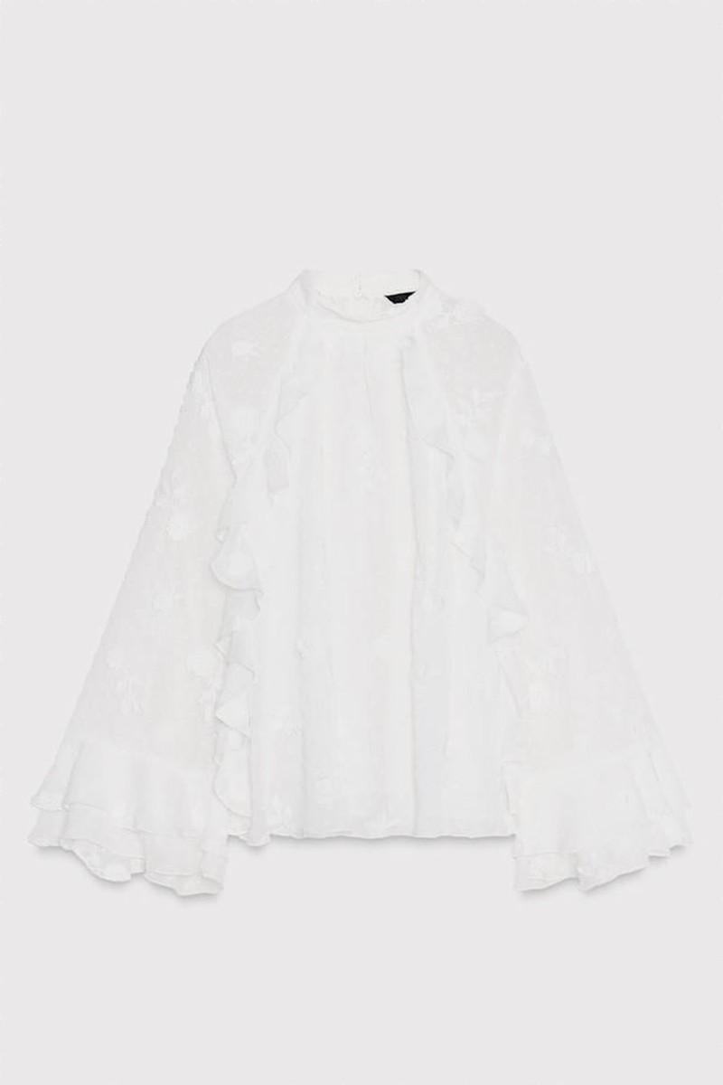 Plumetis Shirt With Ruffles from Zara