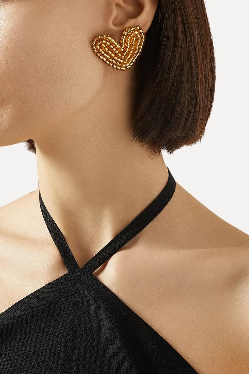 'Coeur Volants' Clip-On Drop Earrings from Vanina