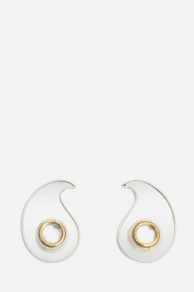 Polki Paisley Stud Earrings from Valliyan