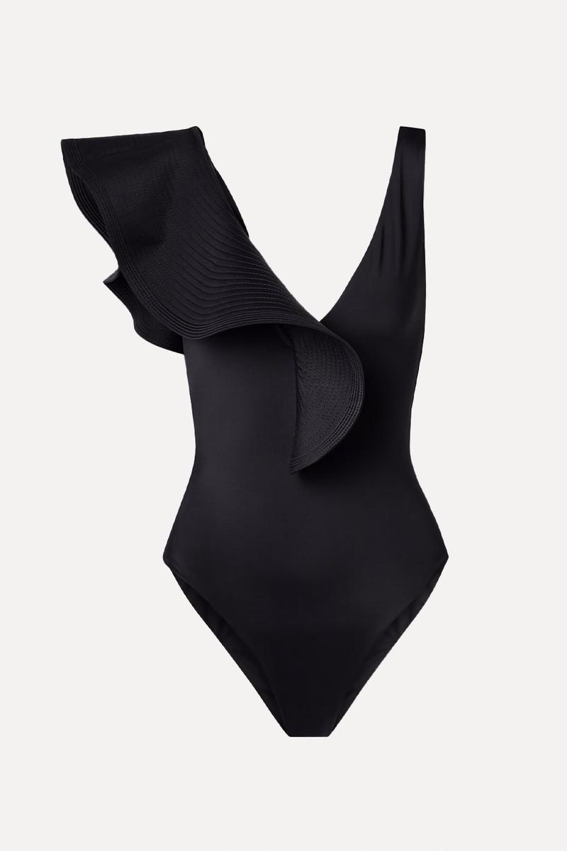 Boleros Y Voleros Ruffled Recycled Swimsuit from Johanna Ortiz