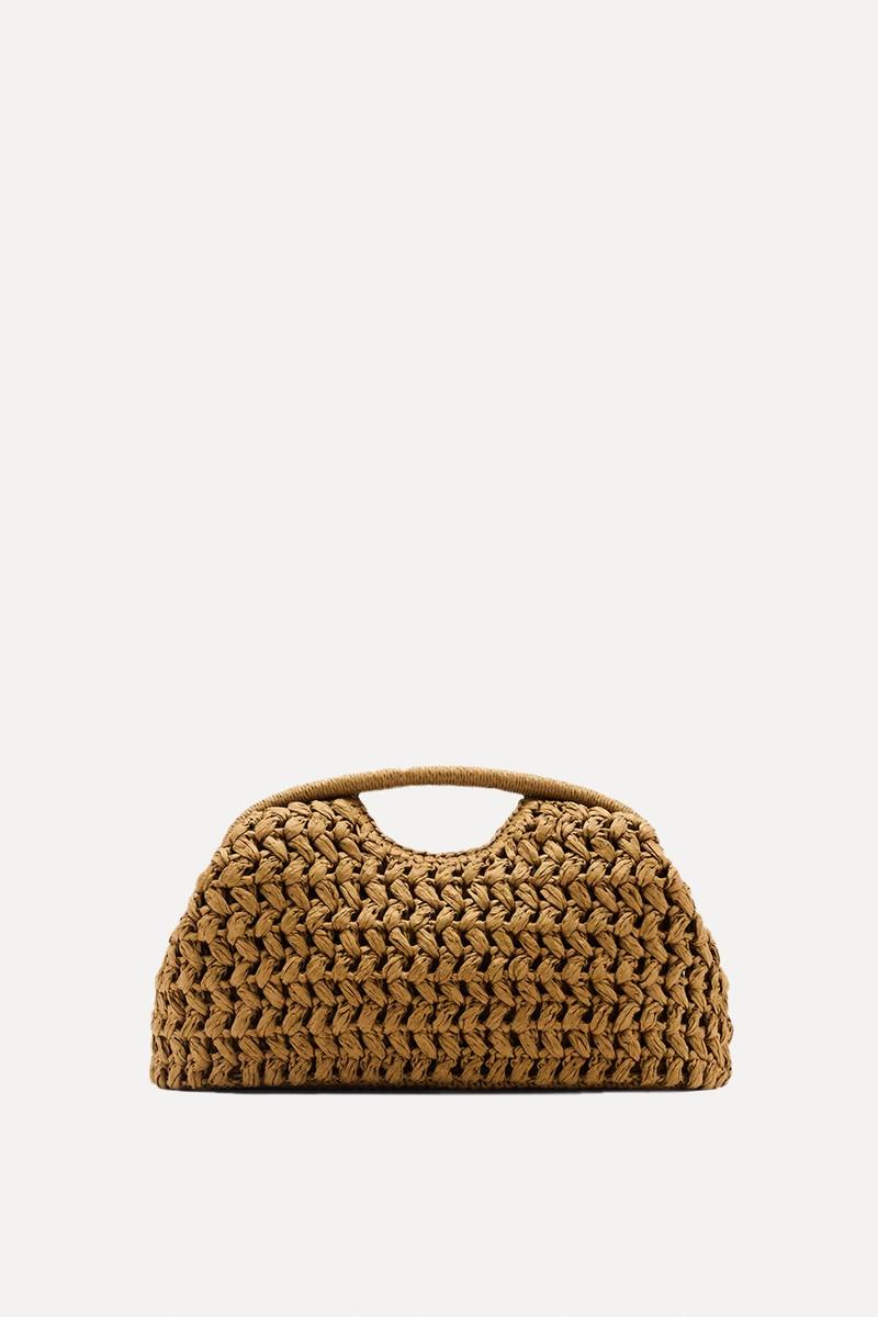 Natural Fiber Clutch Bag from Mango