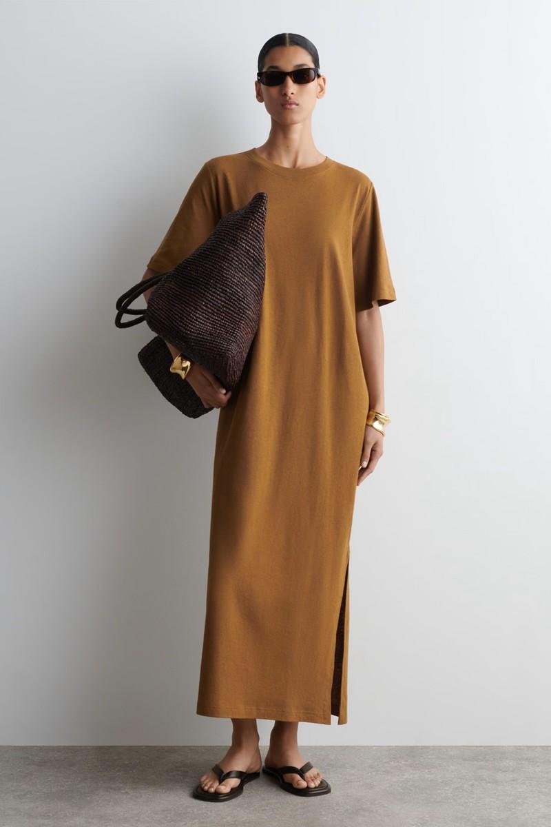 Cotton-Linen Maxi T-Shirt Dress