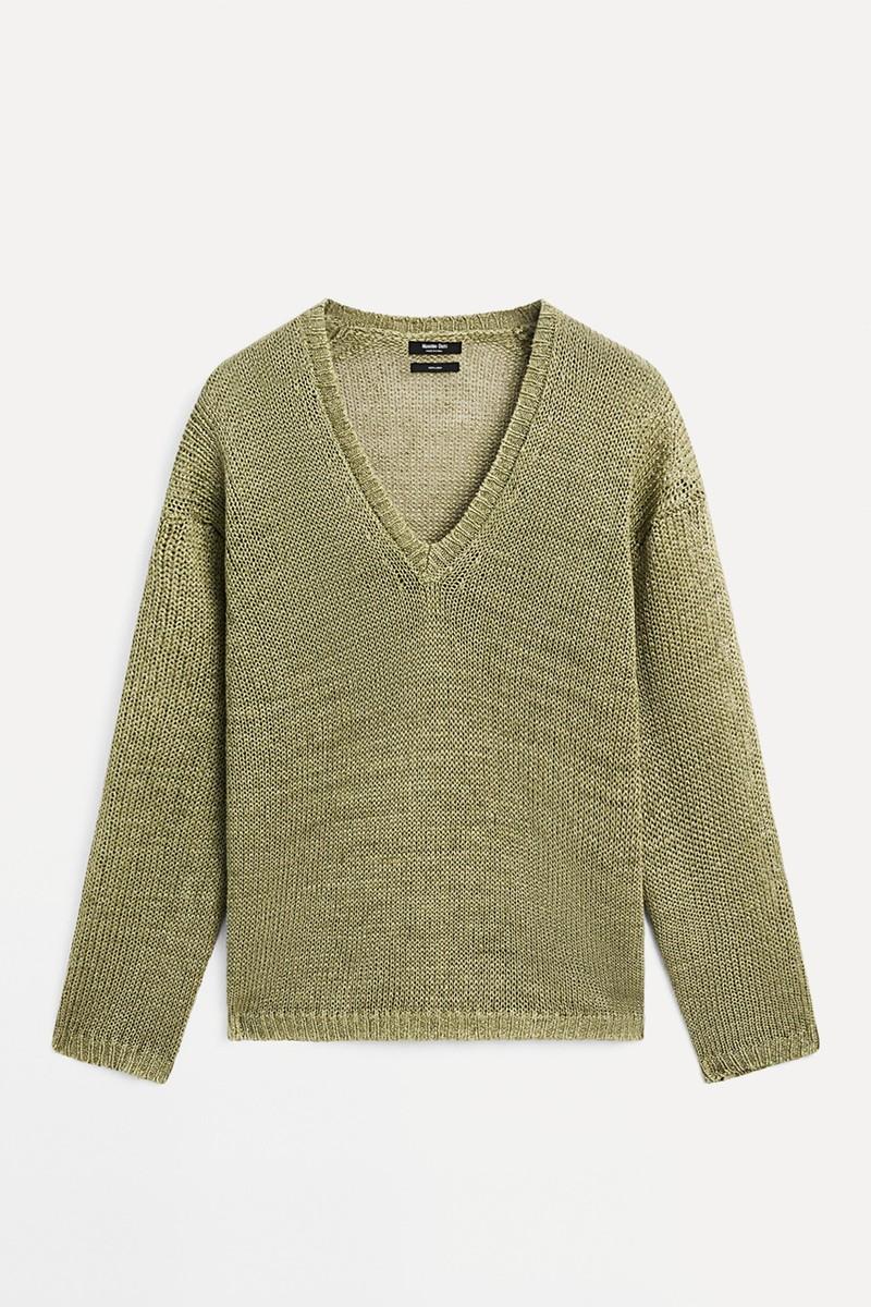 100% Linen Cutwork Sweater