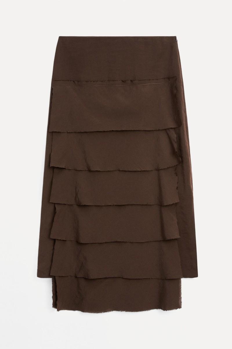Midi Skirt With Ruffle Detail