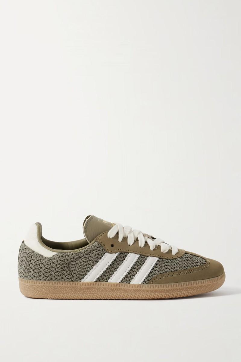 Samba OG Leather & Suede-Trimmed Crochet Sneakers from Adidas Originals