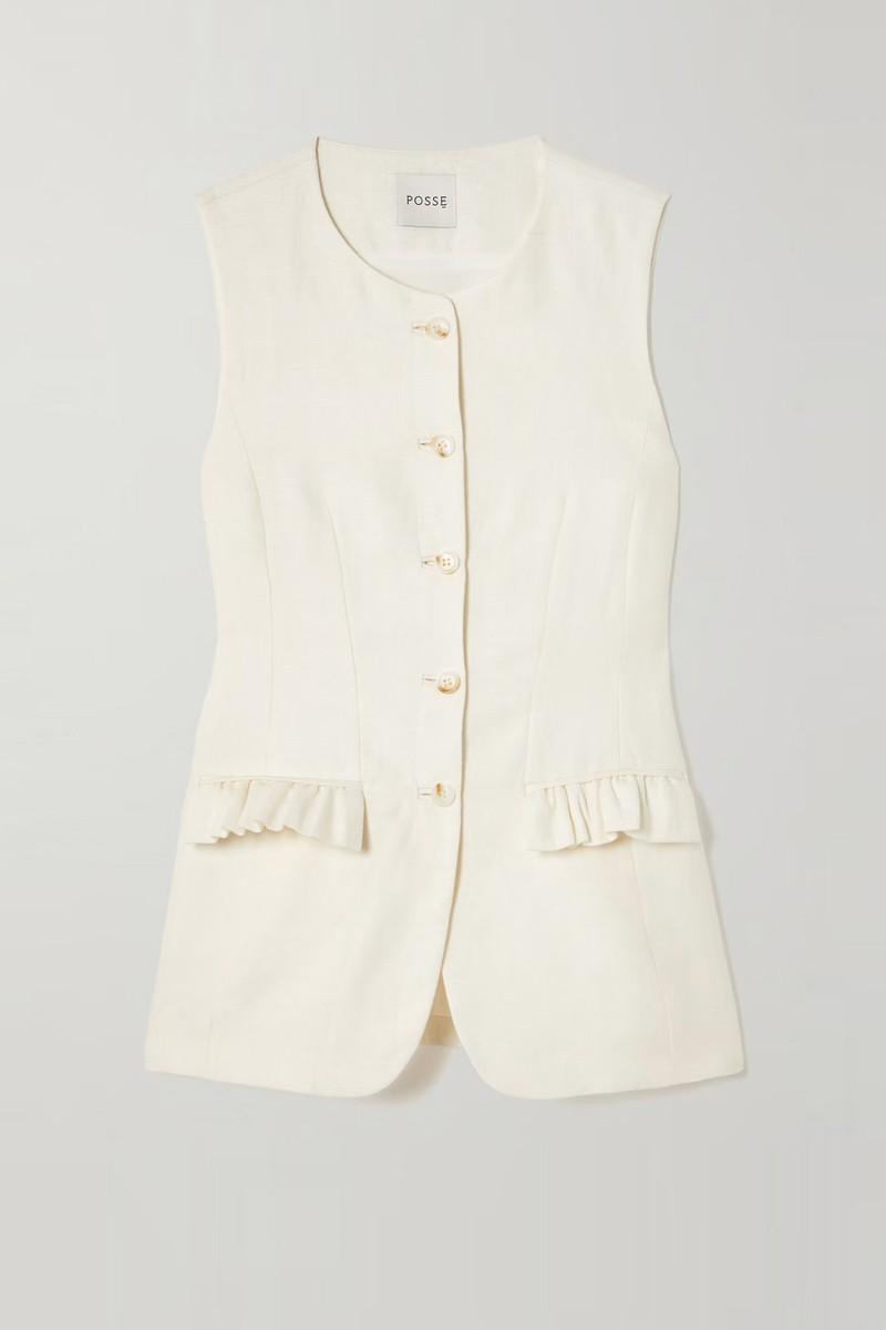 Matilda Ruffled Linen Vest from Posse