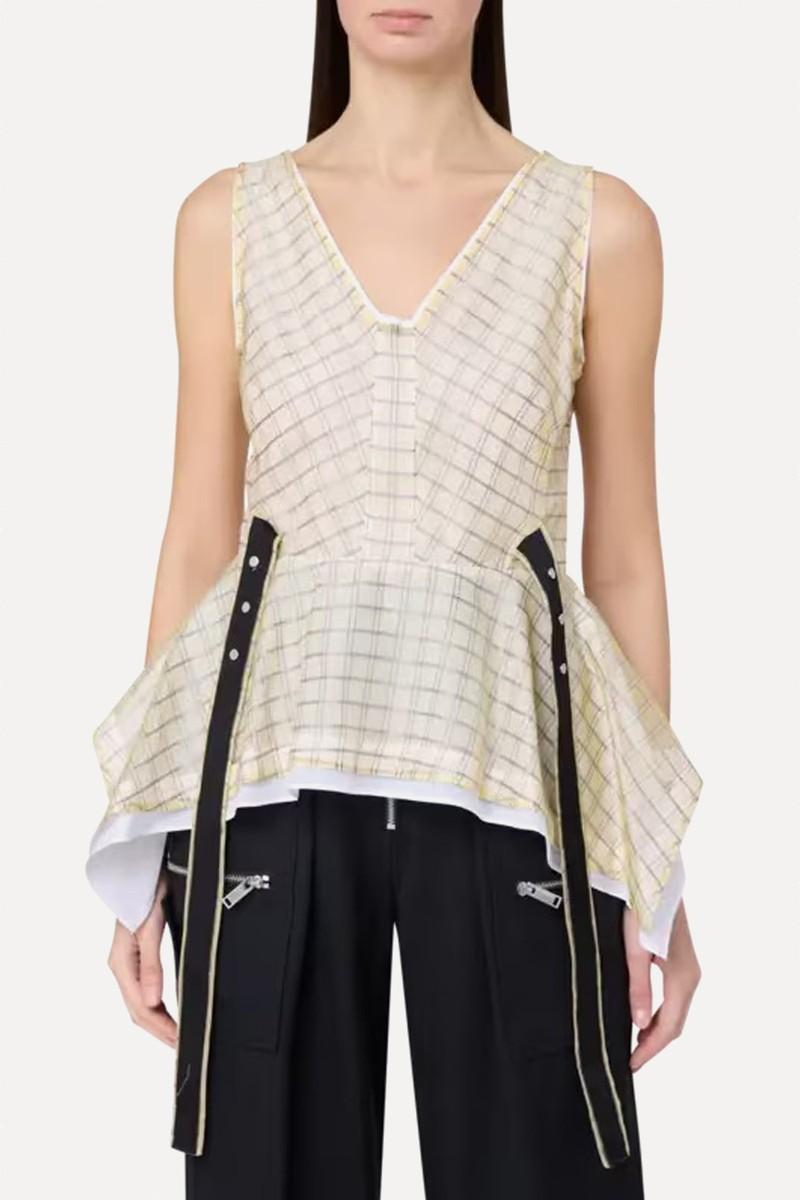 Plaid Organza Flounce Top from 3.1 Phillip Lim